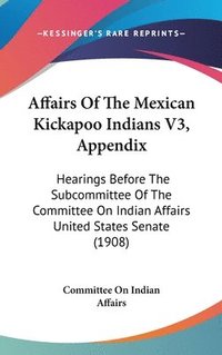 bokomslag Affairs of the Mexican Kickapoo Indians V3, Appendix: Hearings Before the Subcommittee of the Committee on Indian Affairs United States Senate (1908)