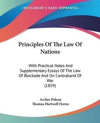 bokomslag Principles Of The Law Of Nations