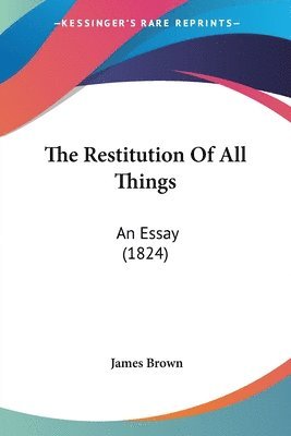 bokomslag Restitution Of All Things