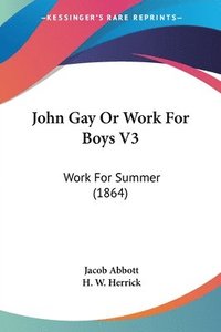 bokomslag John Gay Or Work For Boys V3