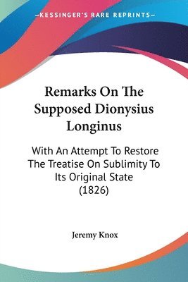 Remarks On The Supposed Dionysius Longinus 1