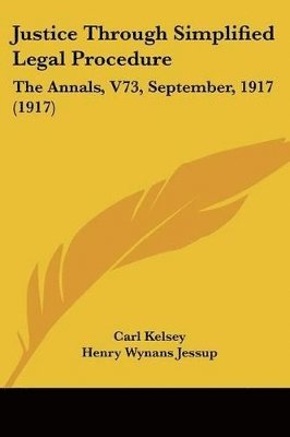 bokomslag Justice Through Simplified Legal Procedure: The Annals, V73, September, 1917 (1917)