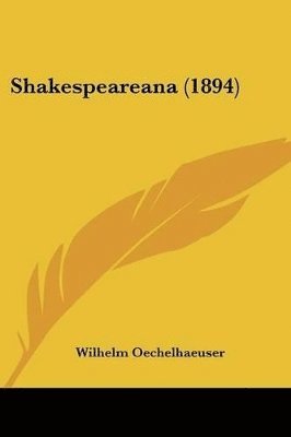 bokomslag Shakespeareana (1894)