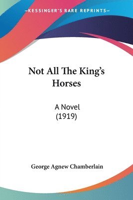 bokomslag Not All the King's Horses: A Novel (1919)