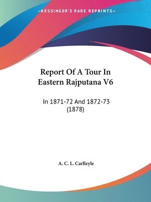 A C L Carlleyle, A. C. L. Carlleyle - Report Of A Tour In Eastern Rajputana V6, Häftad