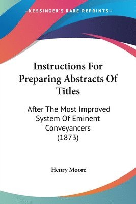 Instructions For Preparing Abstracts Of Titles 1