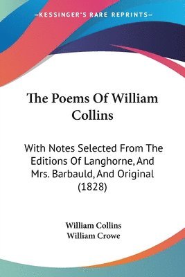 William Collins, William Crowe - Poems Of William Collins, Häftad