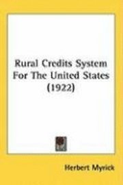 bokomslag Rural Credits System for the United States (1922)