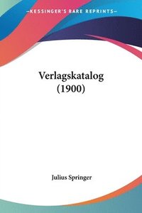 bokomslag Verlagskatalog (1900)
