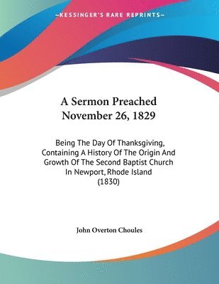 Sermon Preached November 26, 1829