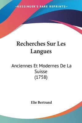 bokomslag Recherches Sur Les Langues