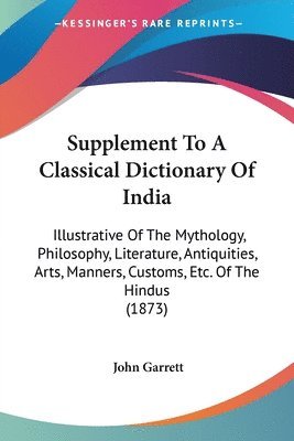 bokomslag Supplement To A Classical Dictionary Of India