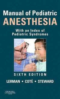 bokomslag Manual of Pediatric Anesthesia