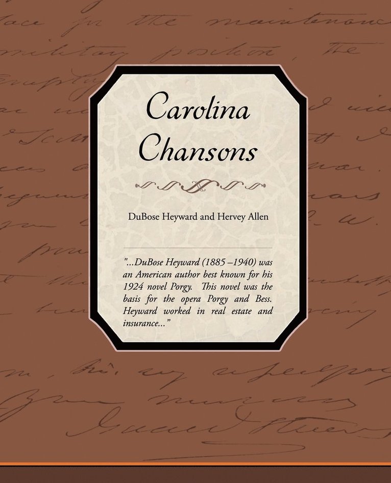 Carolina Chansons 1