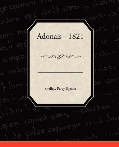 bokomslag Adonais - 1821