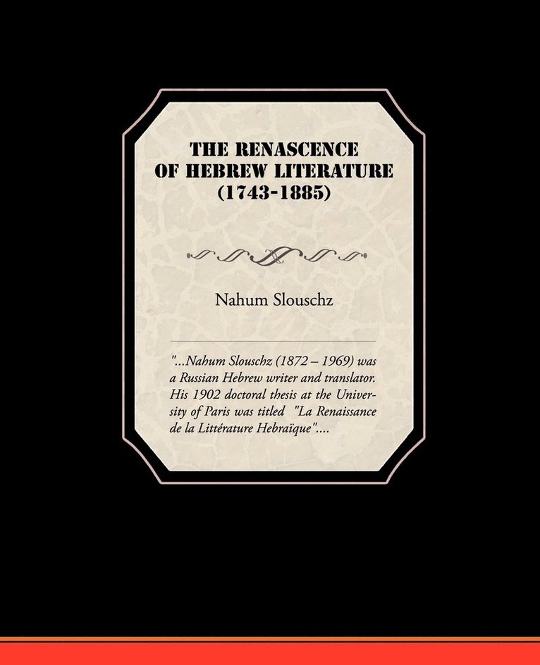Renascence of Hebrew Literature (1743-1885)
