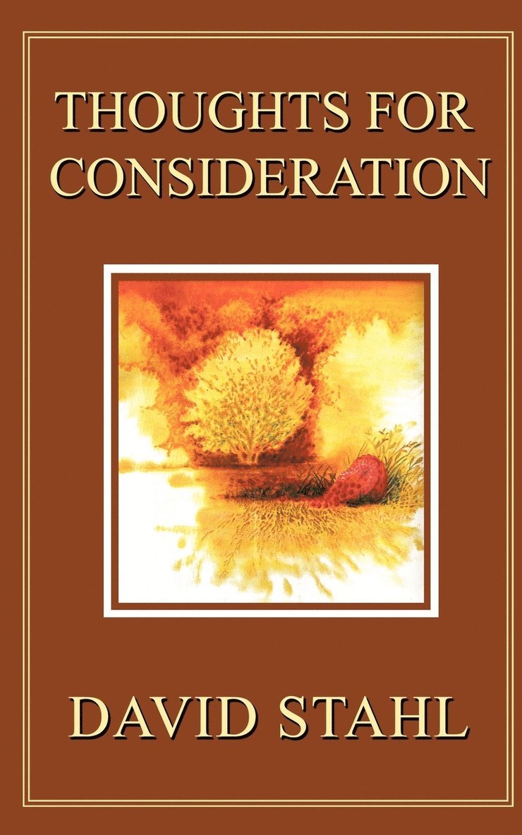 David Stahl - Thoughts for Consideration, Häftad