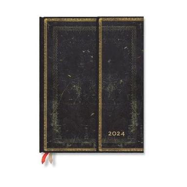 bokomslag Arabica (Old Leather Collection) Ultra Horizontal 12-month Dayplanner 2024 (Wrap Closure)