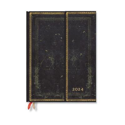 Arabica (Old Leather Collection) Ultra Horizontal 12-month Dayplanner 2024 (Wrap Closure) 1
