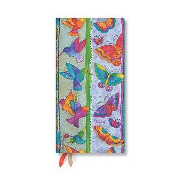 bokomslag Hummingbirds & Flutterbyes (Playful Creations) Slim Verso 12-month Dayplanner 2024