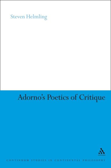 bokomslag Adorno's Poetics of Critique