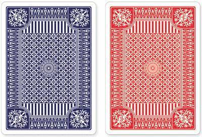 Blue & Red Premium Plastic Playing Cards, Set of 2, Standard Index (Poker Size) 1