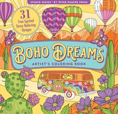 Boho Dreams Adult Coloring Book (31 Stress-Relieving Designs), Häftad