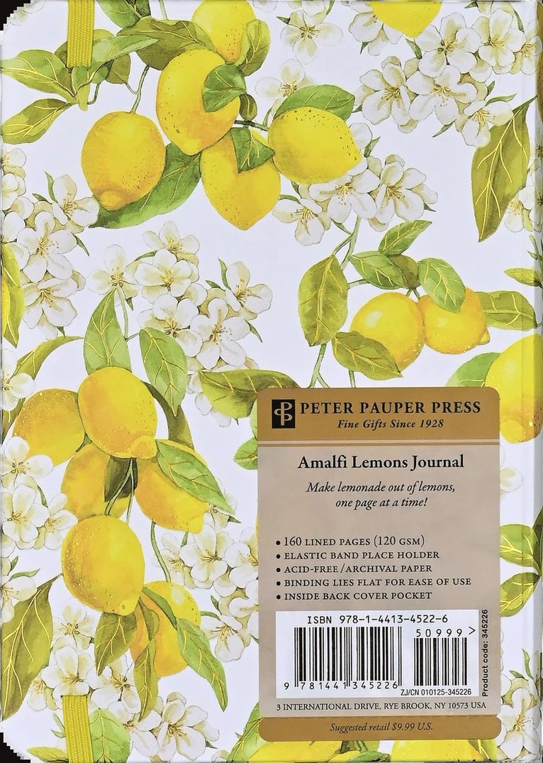 Anteckningsbok A6 linjerad Amalfi Lemons, Övrigt