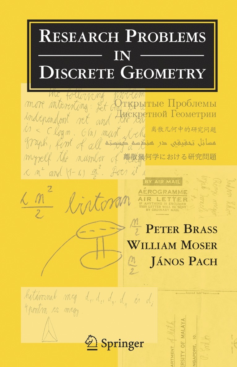 Peter Brass, William O. J. Moser, János Pach, Janos Pach - Research Problems in Discrete Geometry, Häftad