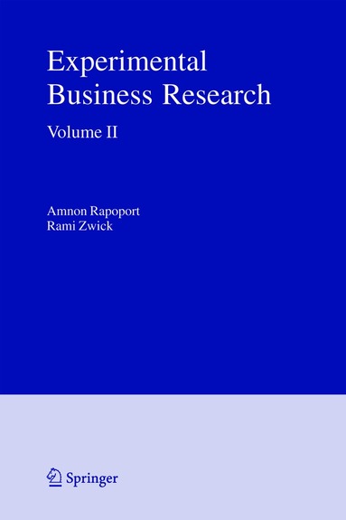 Amnon Rapoport, Rami Zwick - Experimental Business Research, Häftad