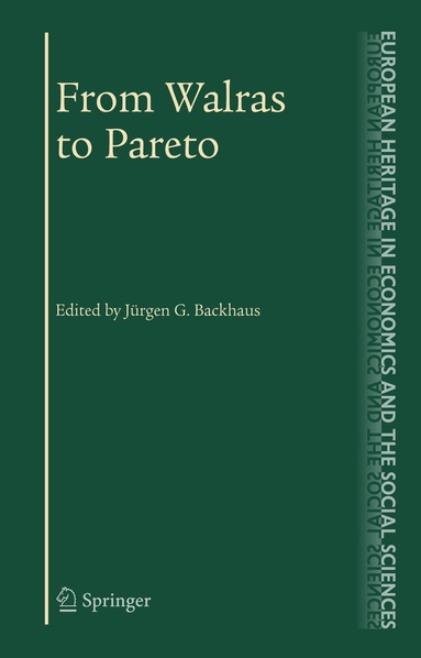 Jürgen Backhaus, J.A. Hans Maks - From Walras to Pareto, Häftad
