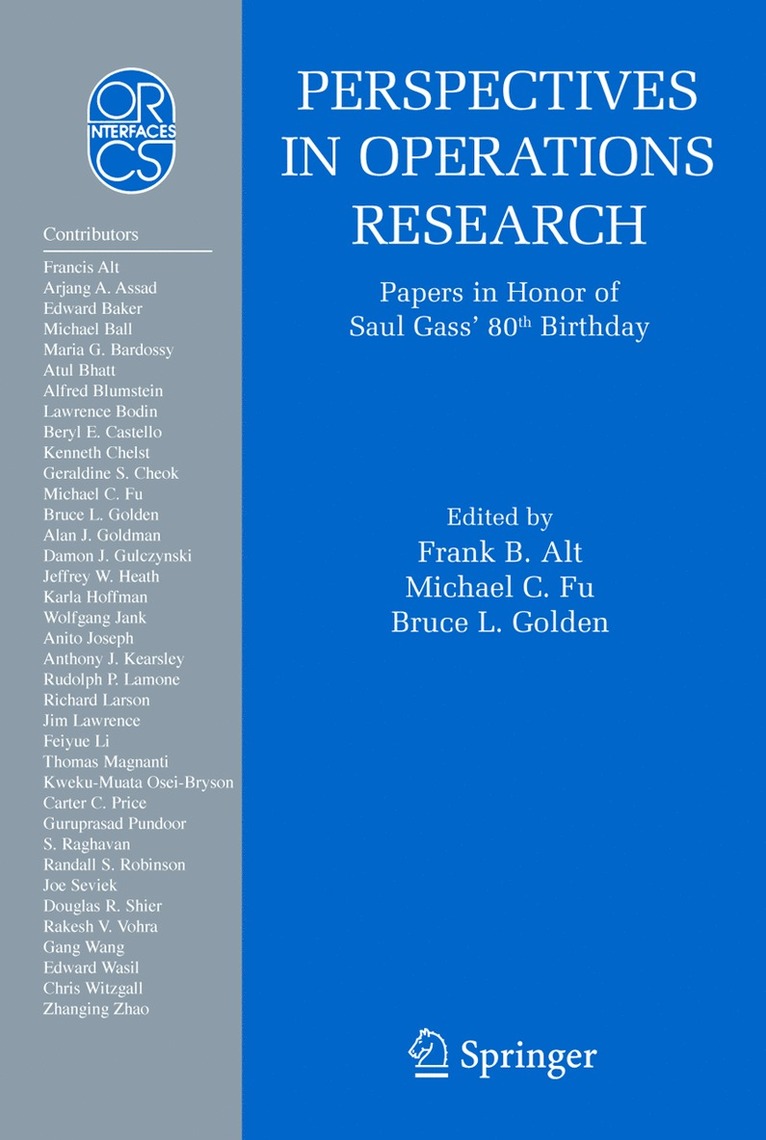 Frank B. Alt, Michael C. Fu, Bruce L. Golden - Perspectives in Operations Research, Häftad