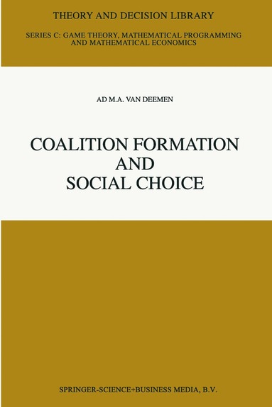 bokomslag Coalition Formation and Social Choice