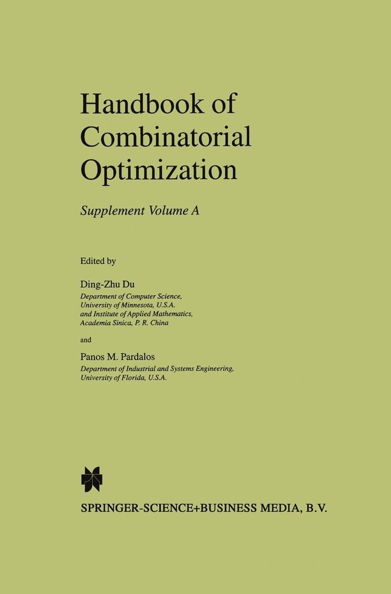 Ding-Zhu Du, Panos M. Pardalos - Handbook of Combinatorial Optimization, Häftad