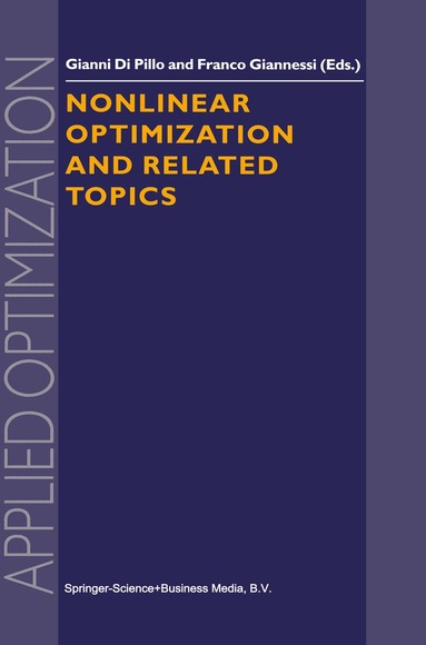 Gianni Pillo, F. Giannessi - Nonlinear Optimization and Related Topics, Häftad