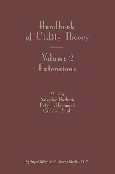 bokomslag Handbook of Utility Theory