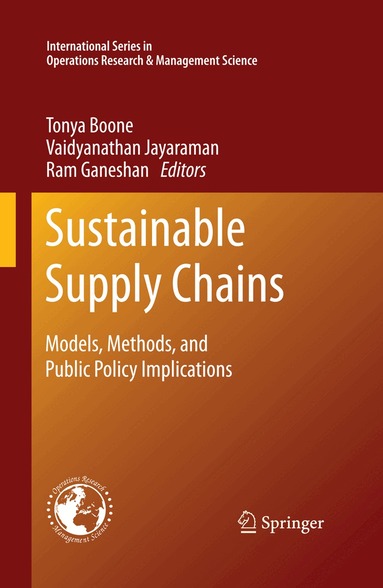 Tonya Boone, Vaidyanathan Jayaraman, Ram Ganeshan - Sustainable Supply Chains, Inbunden