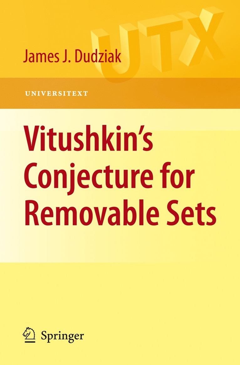 James Dudziak - Vitushkin’s Conjecture for Removable Sets, Häftad