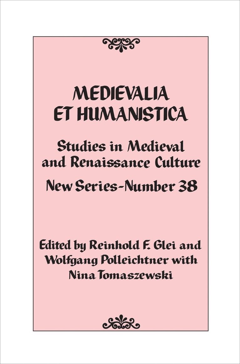 Reinhold F. Glei, Wolfgang Polleichtner - Medievalia et Humanistica, No. 38, Inbunden