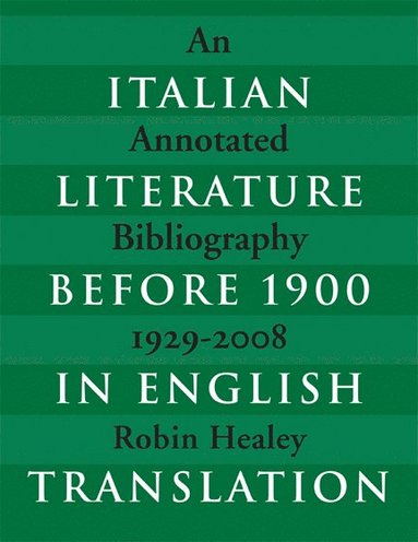 bokomslag Italian Literature before 1900 in English Translation