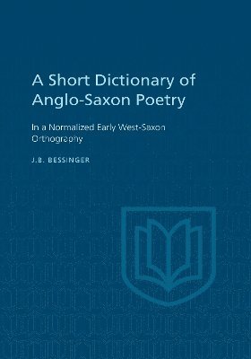bokomslag Short Dictionary of Anglo-Saxon Poetry
