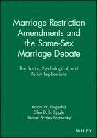 Adam W. Fingerhut, Ellen D. B. Riggle, Sharon Scales Rostosky - Marriage Restriction Amendments and the Same-Sex Marriage Debate, Häftad