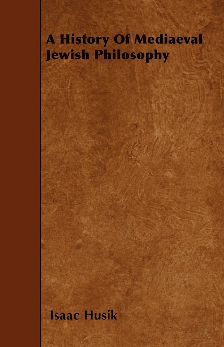 History Of Mediaeval Jewish Philosophy