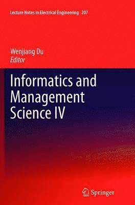 bokomslag Informatics and Management Science IV