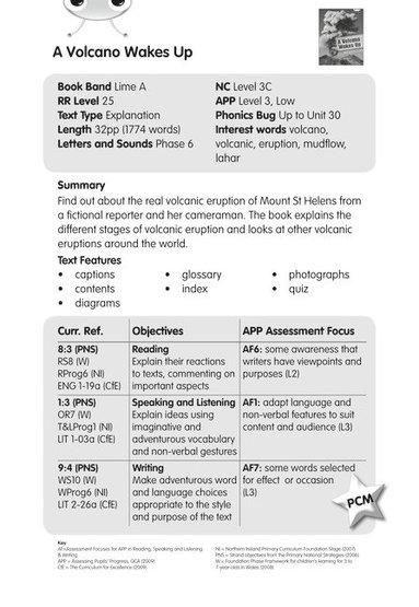 bokomslag BC NF Lime A/3C A Volcano Wakes Up Guided Reading Card