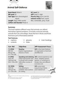 bokomslag BC NF White B/2A Animal Self-defence Guided Reading Card