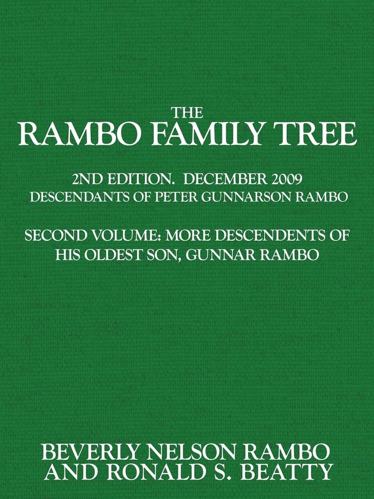 Rambo Family Tree, Volume 2 1