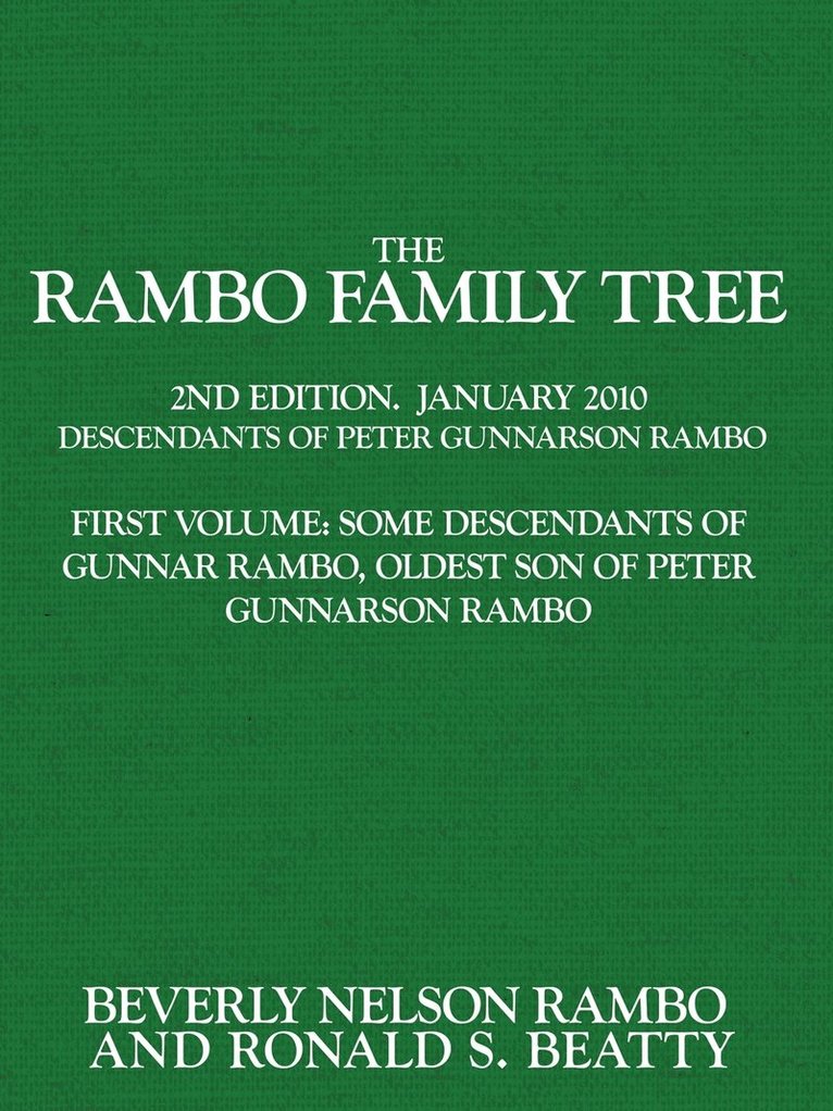 The Rambo Family Tree, Volume 1 1