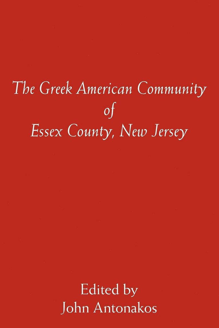 The Greek American Community of Essex County, New Jersey 1