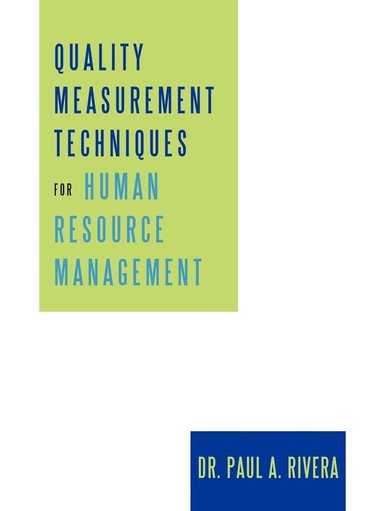 bokomslag Quality Measurement Techniques for Human Resource Management